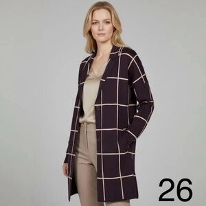 Nine West Black and Cream Windowpane Blazer